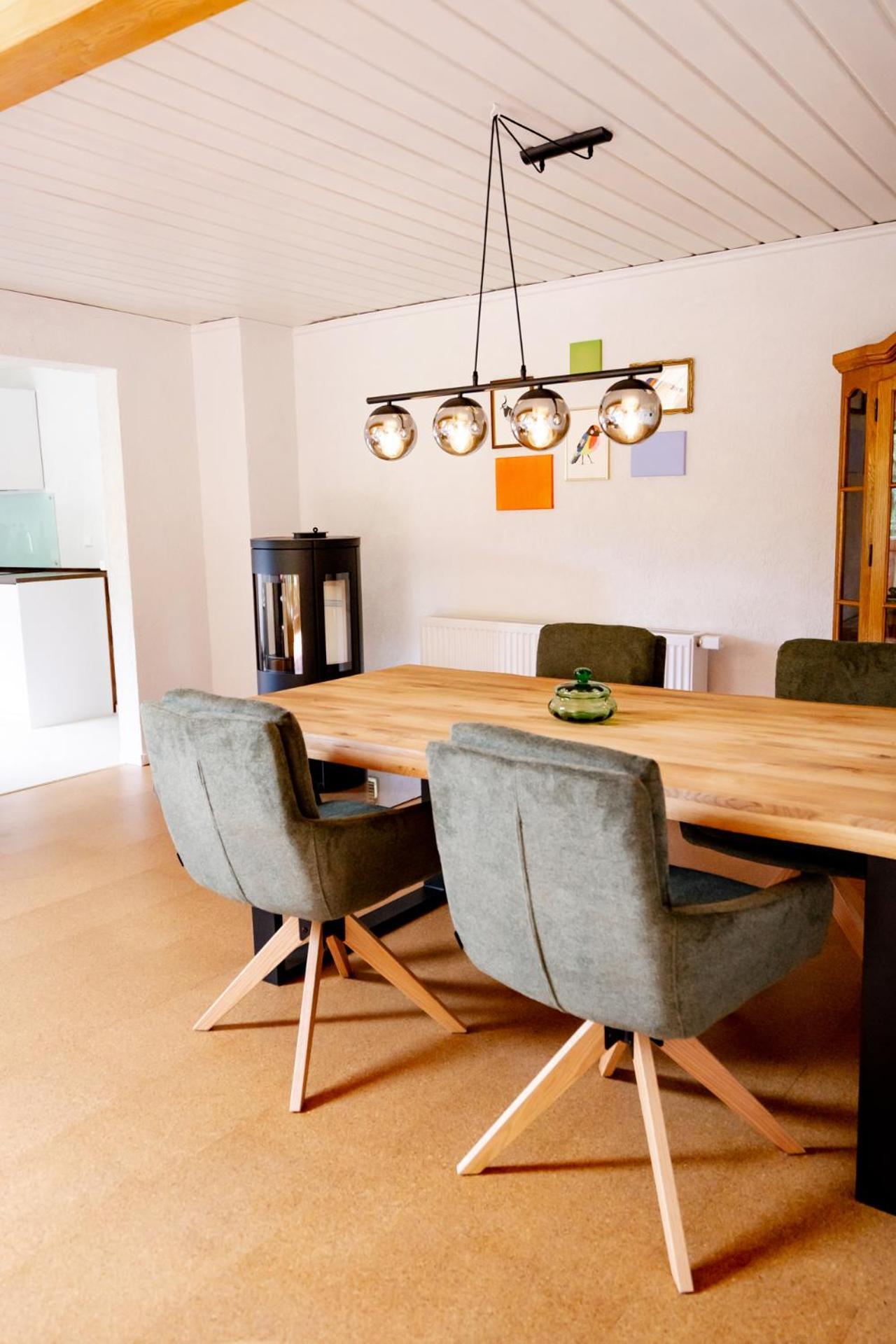 Birds-Nest Ferienwohnung Balkon Kaminofen Darstein Bagian luar foto